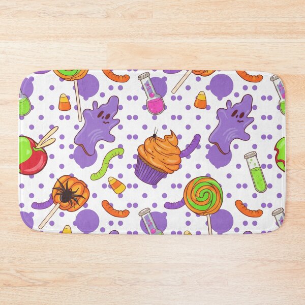 Item preview, Cute spooky candy pattern: ghosts, cupcakes, lollipops, worms, potions designed and sold by LenNo9881.