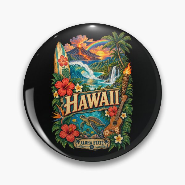 Item preview, Vintage Hawaii Tattoo Style Aloha State Illustration Graphic designed and sold by CG Studio.
