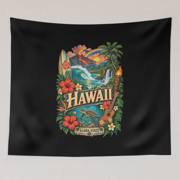 Item preview, Vintage Hawaii Tattoo Style Aloha State Illustration Graphic designed and sold by CG Studio.