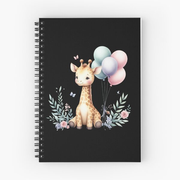 Item preview, Giraffe with Balloons and Flowers designed and sold by virdeiz.