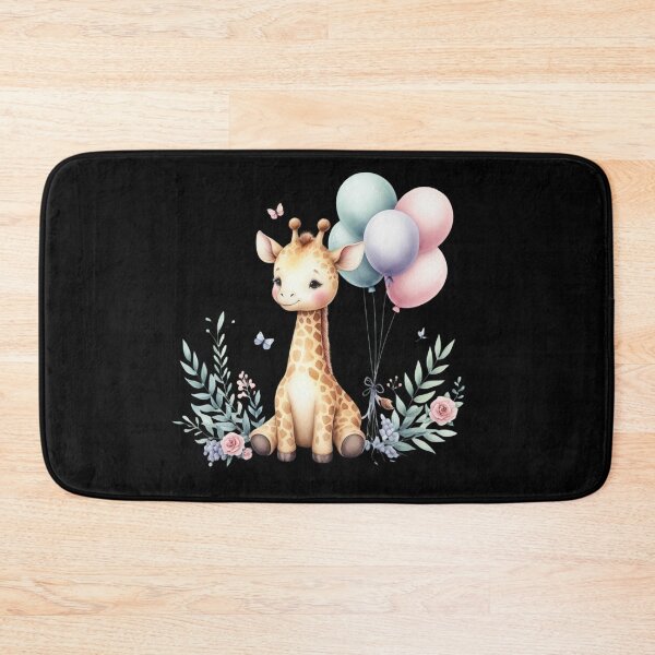 Item preview, Giraffe with Balloons and Flowers designed and sold by virdeiz.
