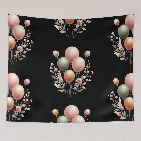 Item preview, Pastel Balloons and Flowers designed and sold by virdeiz.