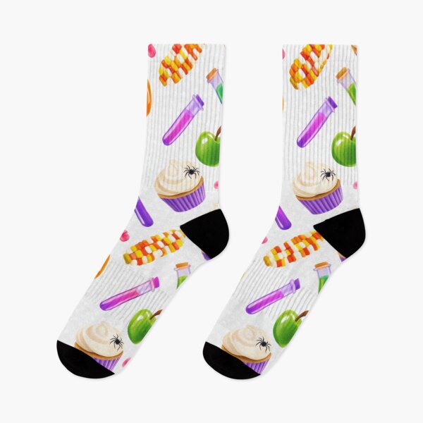 Item preview, Sweet Halloween Treats Seamless Pattern – Pumpkin Lollipops, Ghost Cookies and Cupcakes designed and sold by LenNo9881.