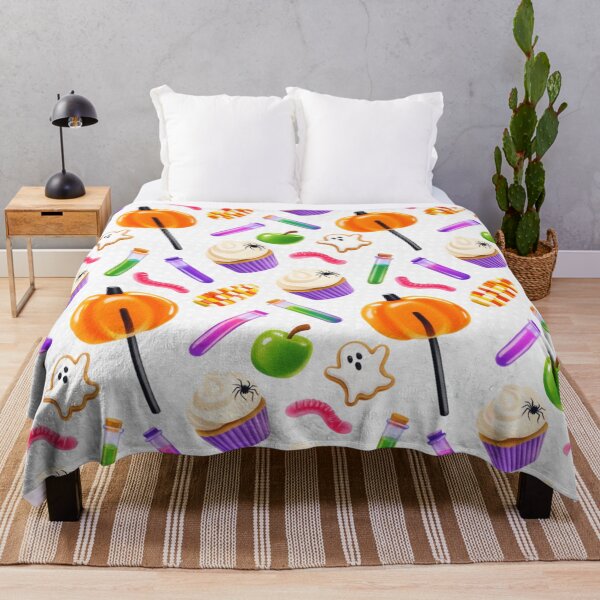 Item preview, Sweet Halloween Treats Seamless Pattern – Pumpkin Lollipops, Ghost Cookies and Cupcakes designed and sold by LenNo9881.