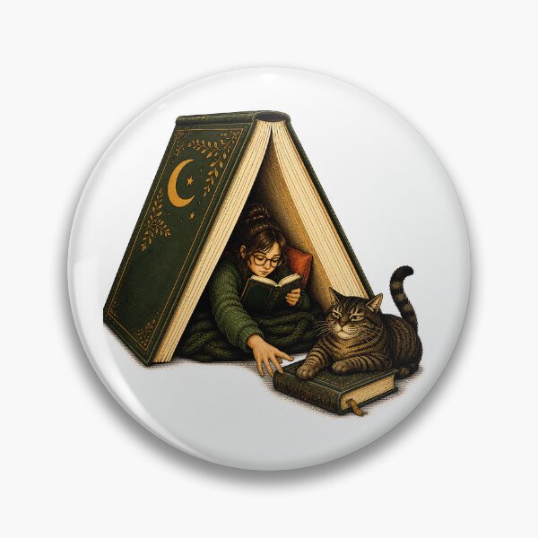 Item preview, Book Lover Hideaway – Cozy Reading Cat designed and sold by Digital Culture Studio.