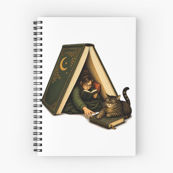 Item preview, Book Lover Hideaway – Cozy Reading Cat designed and sold by Digital Culture Studio.