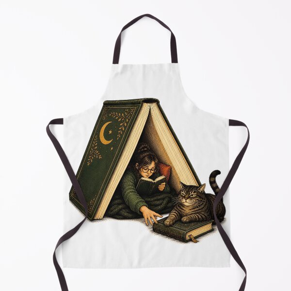 Item preview, Book Lover Hideaway – Cozy Reading Cat designed and sold by Digital Culture Studio.