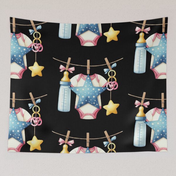 Item preview, Baby Items Hanging on a Line designed and sold by virdeiz.
