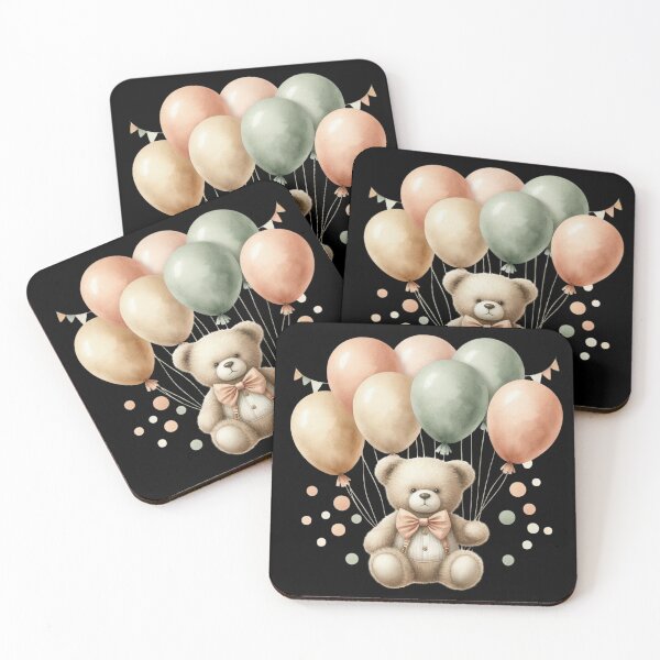 Item preview, Teddy Bear with Balloons designed and sold by virdeiz.