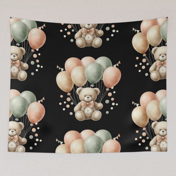 Item preview, Teddy Bear with Balloons designed and sold by virdeiz.