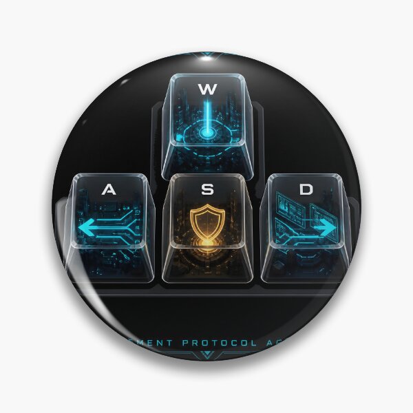 Item preview, WASD Navigation Matrix Resin Keycap Cluster Gamer designed and sold by ThirdShiftLab.