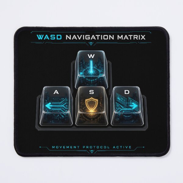Item preview, WASD Navigation Matrix Resin Keycap Cluster Gamer designed and sold by ThirdShiftLab.