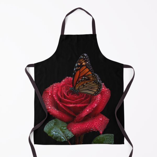 Item preview, Red Rose with Monarch Butterfly Nature Design designed and sold by Ronne&Babra.