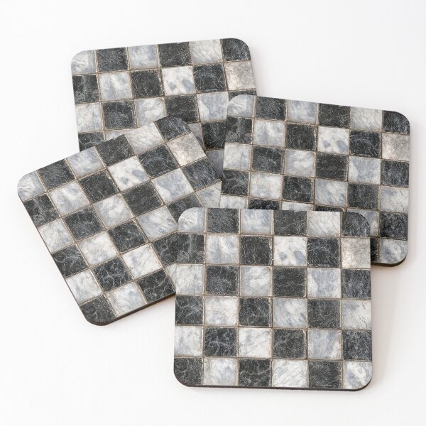 Item preview, Medieval Marble Checkerboard Pattern - Gothic Castle Floor Tile Design designed and sold by Nine Lives Studio.