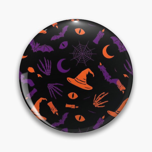 Item preview, Retro Witch Halloween Pattern – Bats, Moons, Webs and Skeleton Hands designed and sold by LenNo9881.