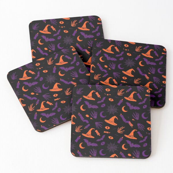 Item preview, Retro Witch Halloween Pattern – Bats, Moons, Webs and Skeleton Hands designed and sold by LenNo9881.