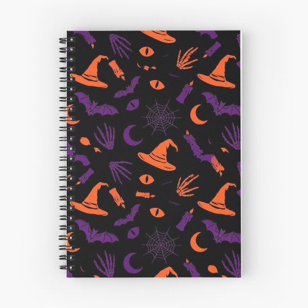 Item preview, Retro Witch Halloween Pattern – Bats, Moons, Webs and Skeleton Hands designed and sold by LenNo9881.