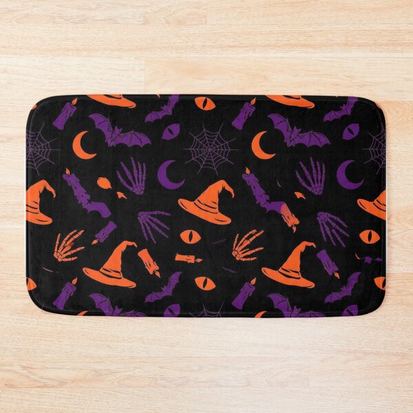 Item preview, Retro Witch Halloween Pattern – Bats, Moons, Webs and Skeleton Hands designed and sold by LenNo9881.