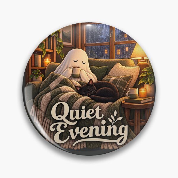 Item preview, Quiet Evening — Ghost and Black Cat designed and sold by QuietNovaShop.