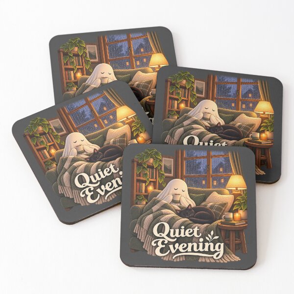 Item preview, Quiet Evening — Ghost and Black Cat designed and sold by QuietNovaShop.