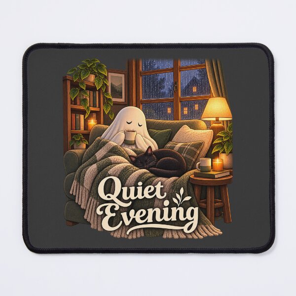 Item preview, Quiet Evening — Ghost and Black Cat designed and sold by QuietNovaShop.