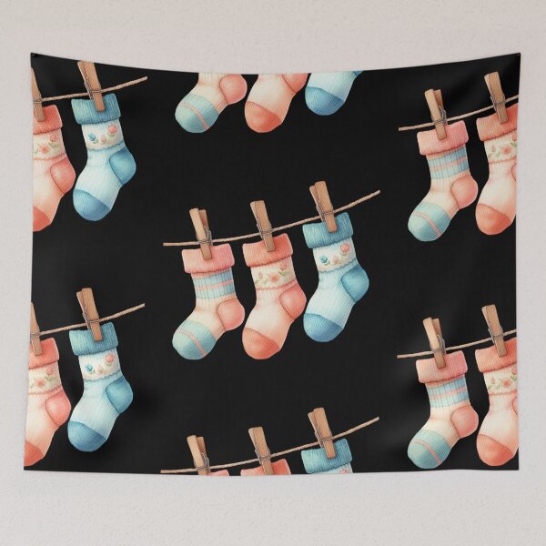 Item preview, Colorful Baby Socks on a Clothesline designed and sold by virdeiz.