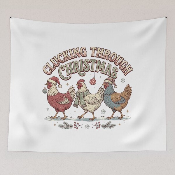 Item preview, Clucking Through Christmas Funny Backyard Hens Poultry Farmer Holiday designed and sold by raedattia.