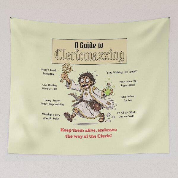Item preview, A Guide to Clericmaxxing (Light Edition) - DND RPG Meme designed and sold by Dice_Goblin_Studio.