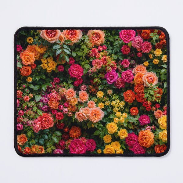 Item preview, Colorful Rose Garden – Vibrant Floral Wall of Pink, Orange & Yellow Roses designed and sold by GutyzDesignsES.