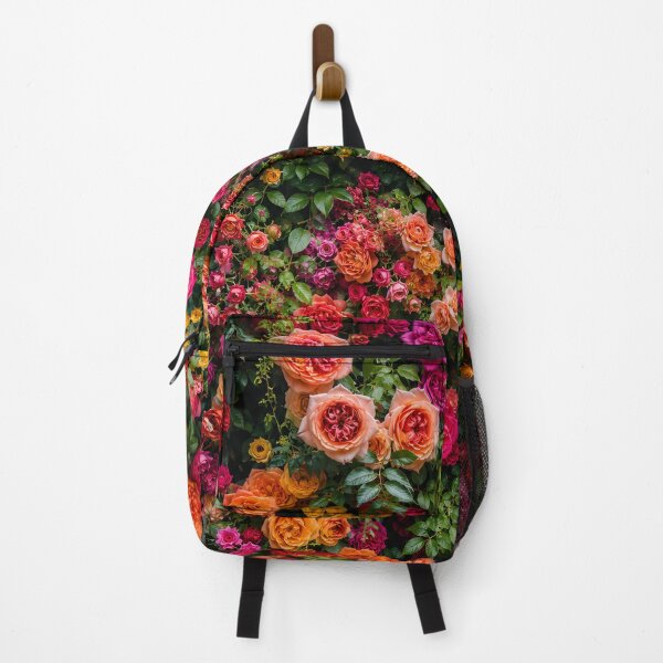 Item preview, Colorful Rose Garden – Vibrant Floral Wall of Pink, Orange & Yellow Roses designed and sold by GutyzDesignsES.