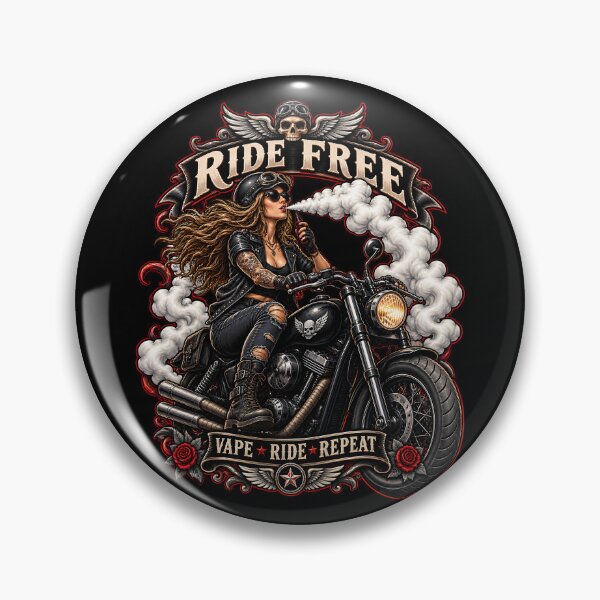 Item preview, Ride Free – Vape Ride Repeat Biker Girl designed and sold by House of Taste Vape Designs.