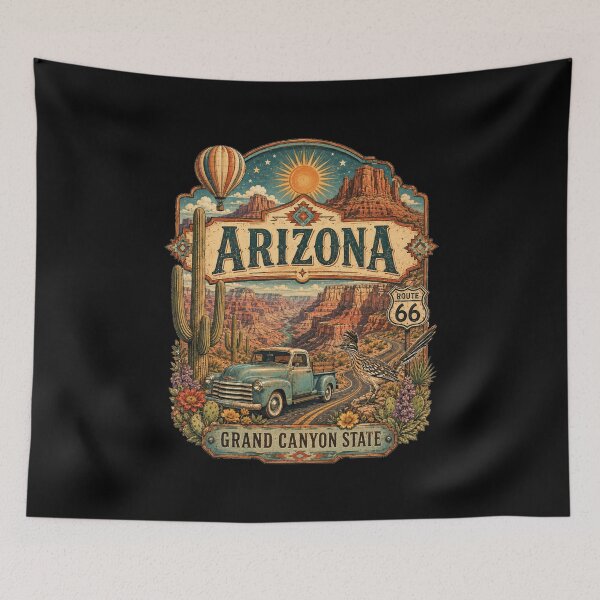 Item preview, Vintage Arizona Tattoo Style Desert Illustration Graphic designed and sold by CG Studio.