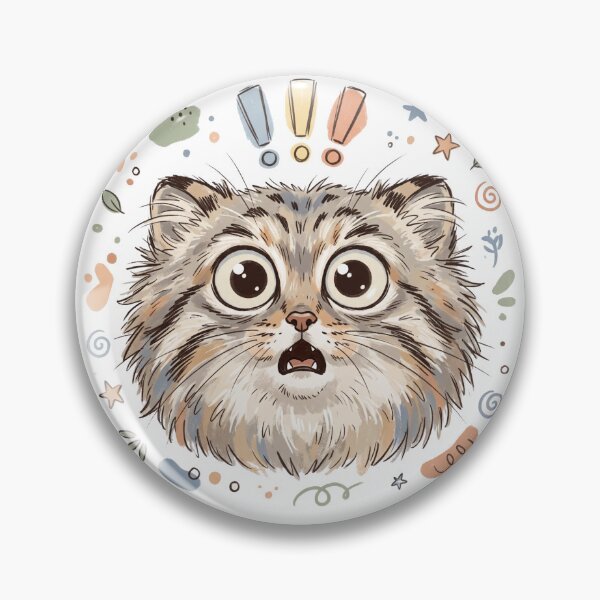 Item preview, Pallas Cat Buffering... | Funny Shocked Manul Meme Design designed and sold by HelgaCraftery.