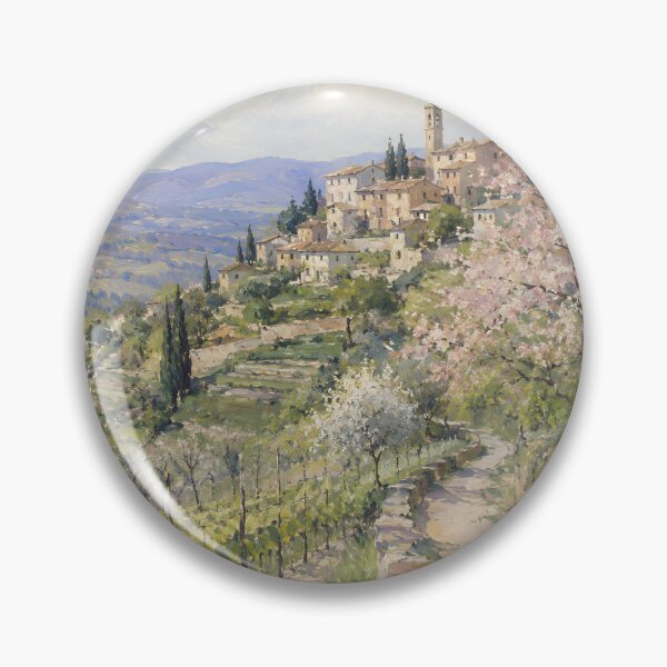 Item preview, Tuscany Italy Countryside – Tuscan Village, Vineyards & Spring Blossoms designed and sold by GutyzDesignsES.