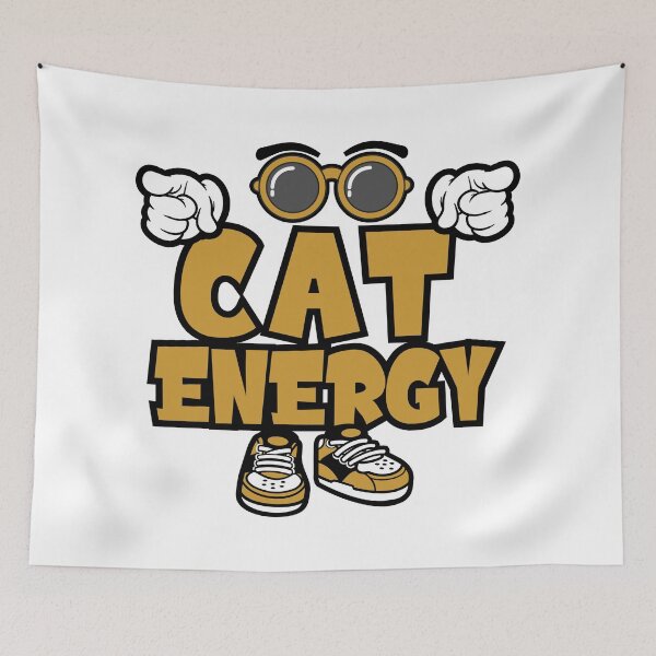 Item preview, CAT ENERGY  - PETS Words Character Bold Retro designed and sold by NFTWords.