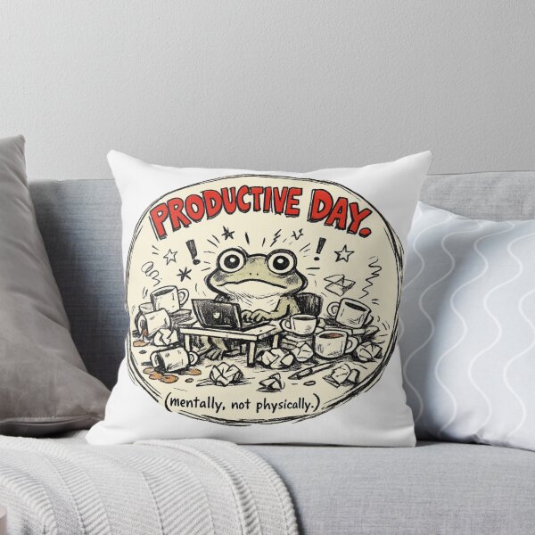 Item preview, Productive Day Funny Frog Meme | Sarcastic Work From Home Burnout T-Shirt & Sticker designed and sold by Cary-s.