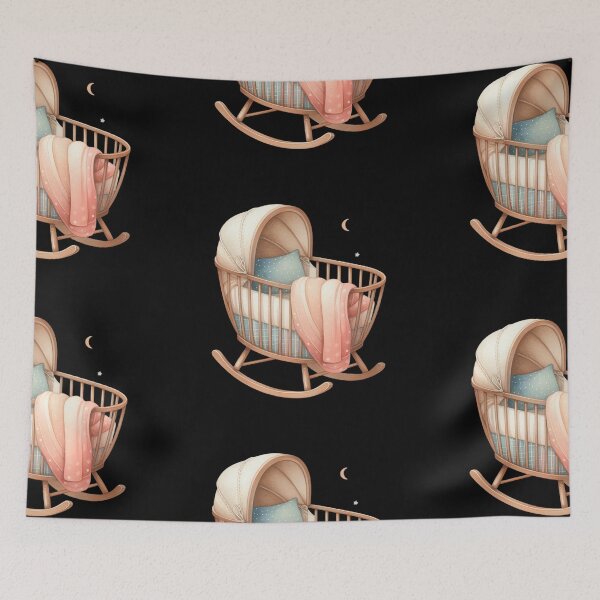 Item preview, Vintage Baby Cradle with Blanket designed and sold by virdeiz.