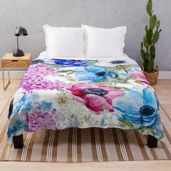 Item preview, Blue and Pink Watercolor Floral Pattern designed and sold by Johnnies.