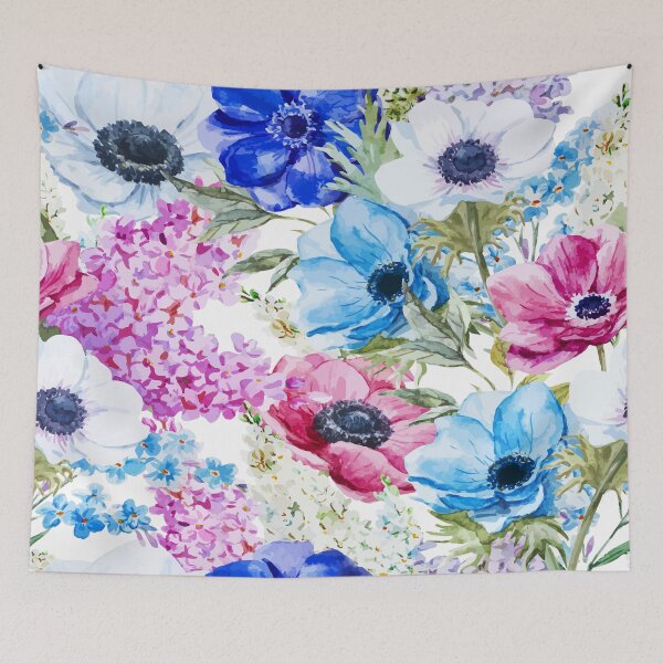 Item preview, Blue and Pink Watercolor Floral Pattern designed and sold by Johnnies.