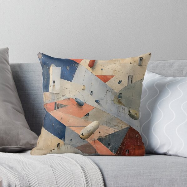 Item preview, Abstract Geometric Architecture – Mid Century Modern Bauhaus Wall Art in Navy & Terracotta designed and sold by GutyzDesignsES.