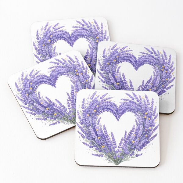 Item preview, Purple Lavender Floral Heart Watercolor Illustration designed and sold by BetweenForms.