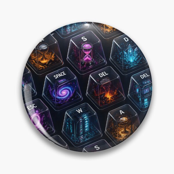 Item preview, Seamless Artisan Keycaps Neon Pattern Mechanical Keyboard designed and sold by ThirdShiftLab.