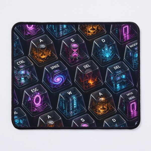 Item preview, Seamless Artisan Keycaps Neon Pattern Mechanical Keyboard designed and sold by ThirdShiftLab.