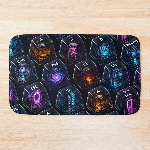 Item preview, Seamless Artisan Keycaps Neon Pattern Mechanical Keyboard designed and sold by ThirdShiftLab.