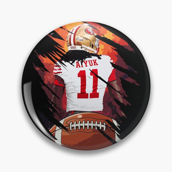 Artikelvorschau, Brandon Aiyuk Fußballtrikot, Rückansicht, Nummer 11 (Grafik) entworfen und verkauft von Zigmak.