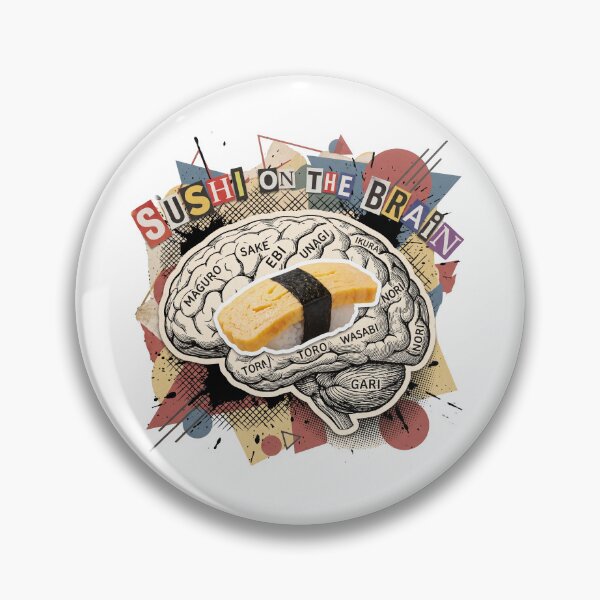 Item preview, Sushi Addiction Retro Collage | Japanese Food Lover Vintage Pop Art designed and sold by OzzFrequency.