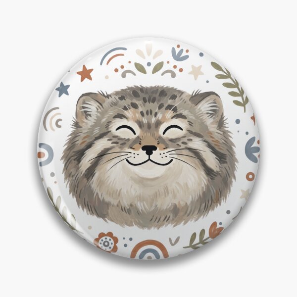 Item preview, Smiling Pallas Cat (Manul) | Cute Happy Floof Wild Cat Design designed and sold by HelgaCraftery.