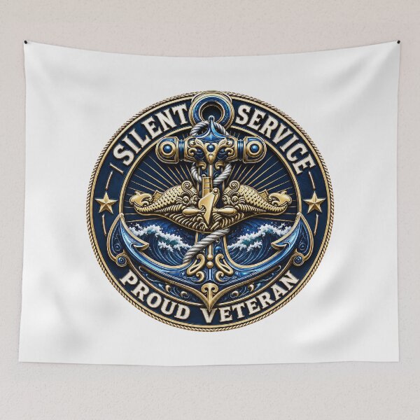 Item preview, Silent Service Crest: Proud Veteran Tribute designed and sold by BlissBlvdShop.