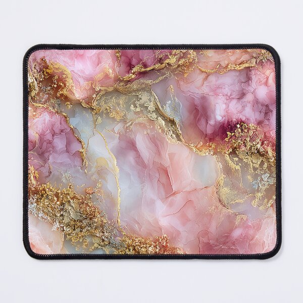 Item preview, Pink and Gold Marble Blush Alcohol Ink with Gold Leaf Veins designed and sold by Nine Lives Studio.