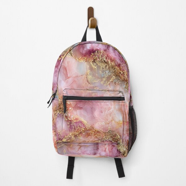 Item preview, Pink and Gold Marble Blush Alcohol Ink with Gold Leaf Veins designed and sold by Yoruhara.